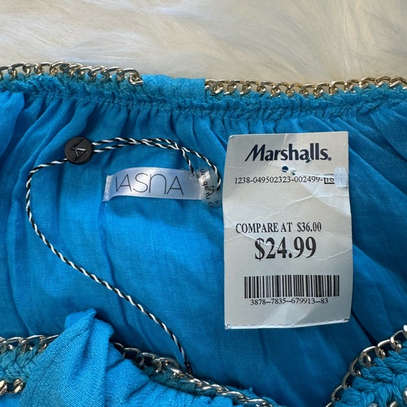 Elegant Blue Halter Maxi Dress - Picture 5 of 5